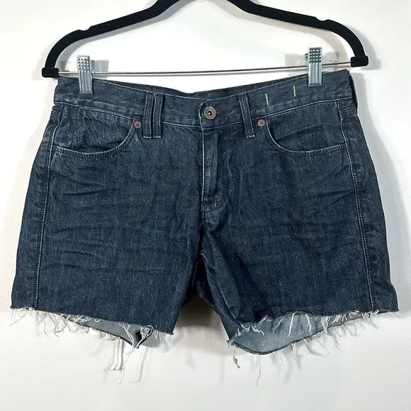 Madewell Blue Denim Raw Hem Shorts Women Size 27