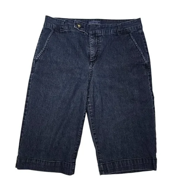 Badolino Dark Blue Denim Shorts Stretch Size 8