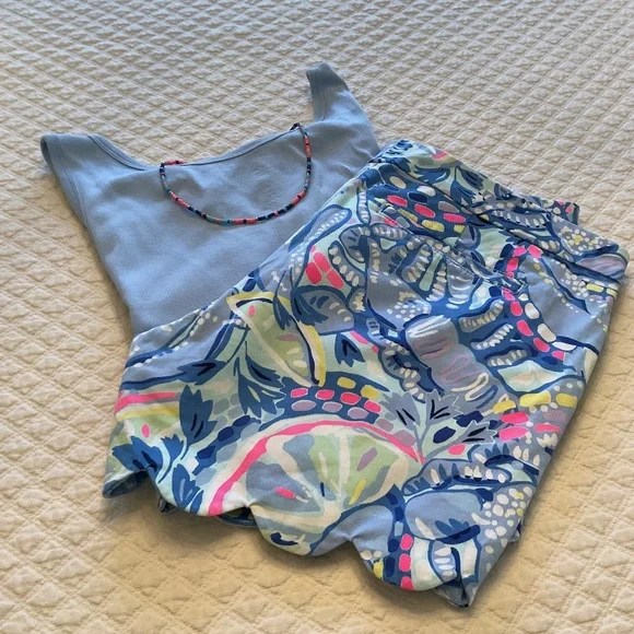 Lilly Pulitzer Buttercup Stretch Shorts Blue Peri Pinch Pinch