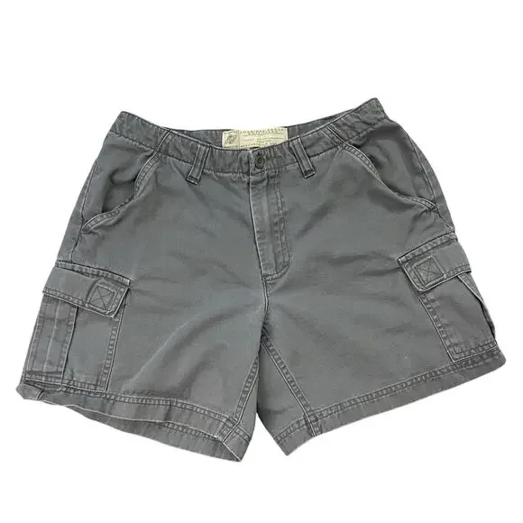 Vintage American Eagle Cargo Shorts Womens 4 Gray Canvas 90s Y2K Grunge 27x6