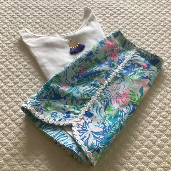 Lilly Pulitzer Patty Skort Coastal Blue Lion Around