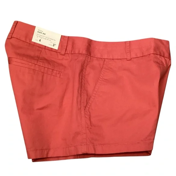 J.‎ Crew City Fit Cotton Chino Broken In Shorts, Size 4 Style 36234 Sienna NEW