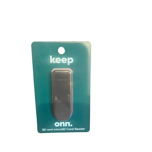 onn SD and microSD Card Reader USB-C USB Micro-USB Adapter‎ 100012760 Black