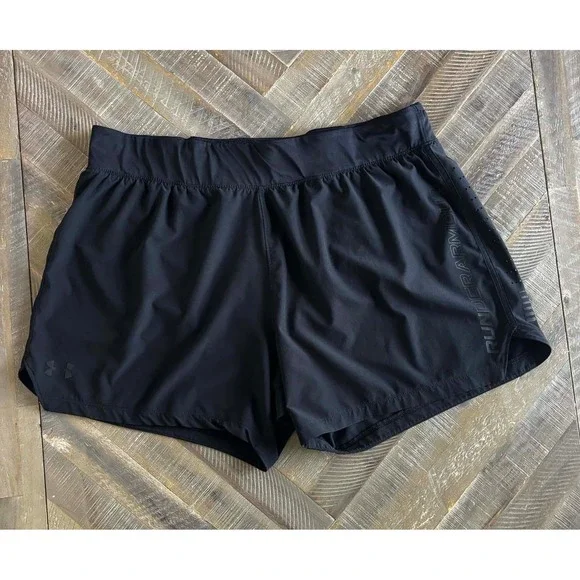 Under Armour Womens Run Under Armour Fitted Shorts Black XXL
