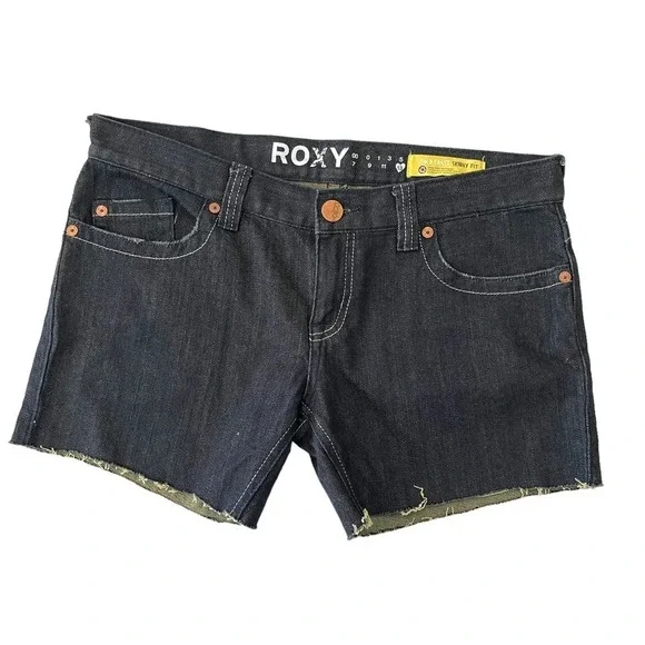 Roxy Gold Coast Skinny Fit Jean Shorts‎ Size 13