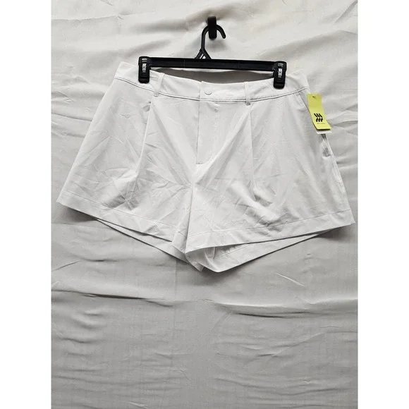 All in Motion Womens High Rise Golf Shorts White Polyester Athletic Size XL