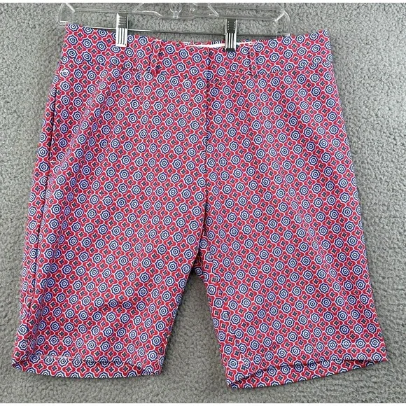 Peter Millar Golf Shorts Women Sz 8 Element Wicking Multicolor Geometric Shorts