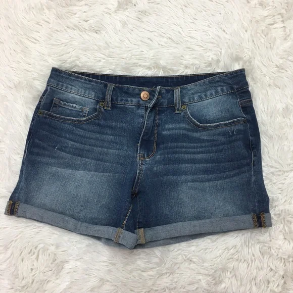Denim Distressed Shorts Size 8