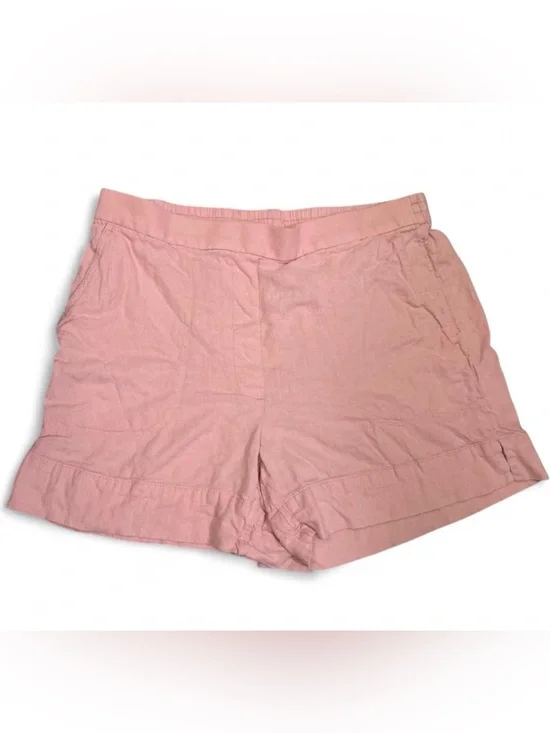 Banana Republic Pink Linen-Blend Women’s High-Waisted Bermuda Shorts Size L