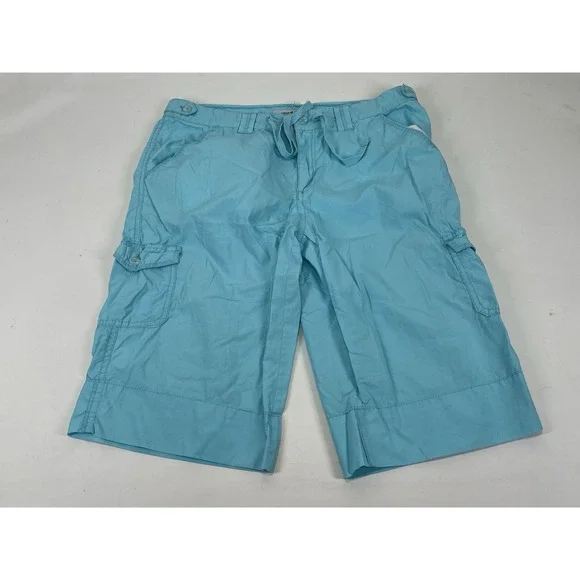 Caribbean Joe Blue Cargo Chino Shorts Womens Size‎ 14