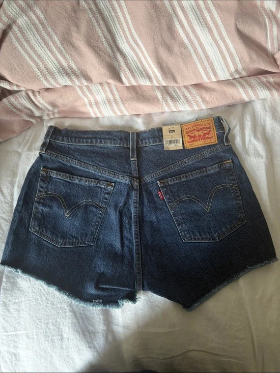 Levi's Dark Blue Vintage-Inspired Denim Cutoff Shorts