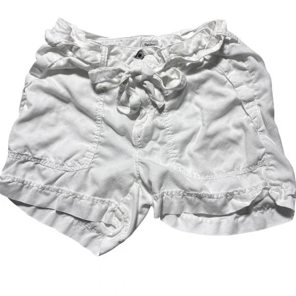 Pepe Jeans London Nomad Tencel Tie Waist‎ Shorts White Women Size 31