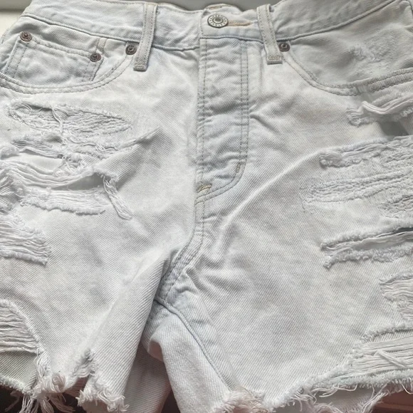 American eagle light denim   ripped shorts