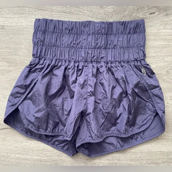 Free People  Blue High Rise The Way Home Shorts Lined Activewear Size Small