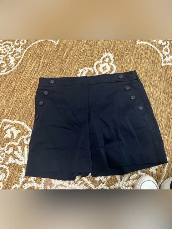 Chico's Women's Chino navy blue Sailor Shorts w/button detail  14 NWOT
