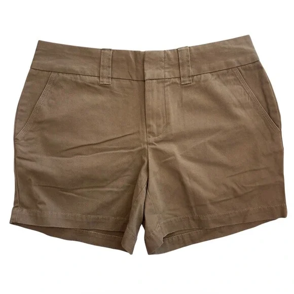 Tommy Hilfiger Womens Khaki Chino Shorts Brown Cotton Twill Size 4 NWT M30617668