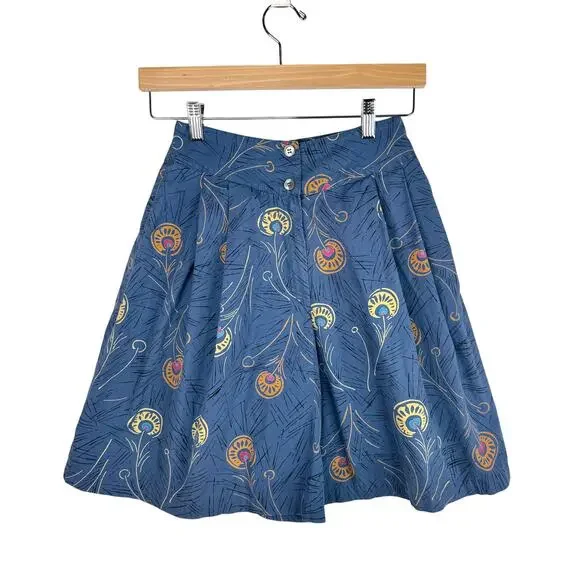 Vintage 80s Ann Taylor Blue High Waisted Pleated Shorts Size 6/XS