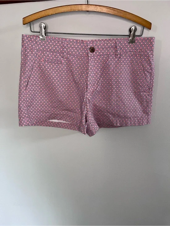 GAP Womens Pink Yellow Geometric Diamond‎ Print Shorts Size 06R