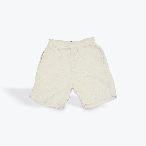 Tahari Essentials Womens 100% Linen Shorts Beige Elastic Waist Size‎ S Oatmeal