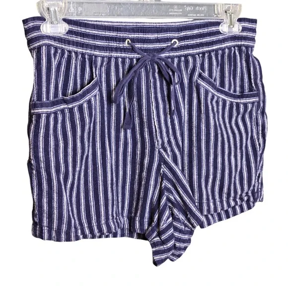 Gap Striped Shorts‎ Pockets Drawstring Waist Casual Summer Womens Medium
