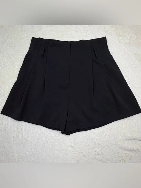 Böhme Black High Waist Flowy Dress Shorts Women M Böhme Black Office‎ Minimalist