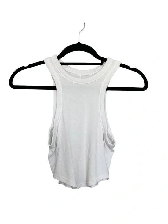 Lululemon White Ribbed High-Neck Tank