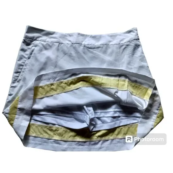 Izod XFG Women's Cool FX White Yelow‎ Golf Skirt Skort Pleated Size 12