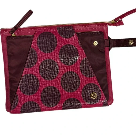 Lululemon In The Present Pouch Deep Ruby Bordeaux Drama Polka Dot W9M61S NWT