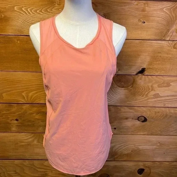LULULEMON Womens sculpt open back 28 inch pit to pit TANK PEACH‎ athletic summer