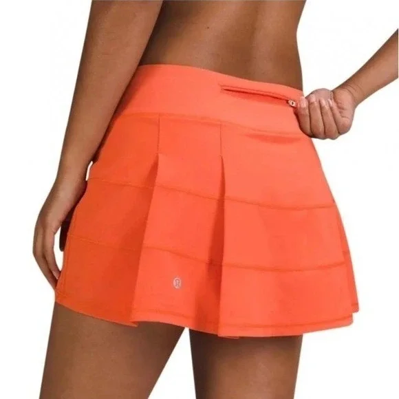 Lululemon Pace Rival Skirt Skort Sz 4 Regular Orange Pickleball Tennis Golf