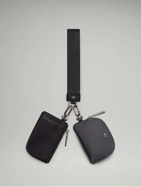 Lululemon Dual Pouch Wristlet Black/Traverse Grey
