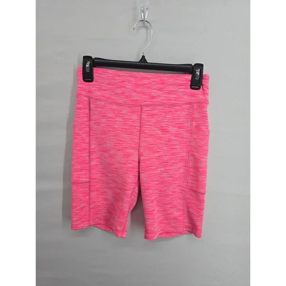 J.Crew Womens Pink Space‎ Dye High Waisted Biker Athletic Shorts Size M Pockets