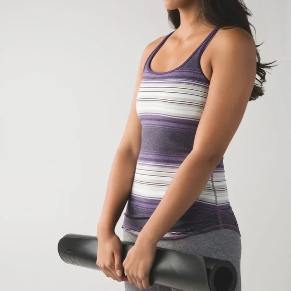 Lululemon Refresh Racer Tank, Osaka Stripe Heathered Black Grape /‎ Going Grape