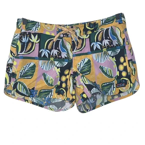 Patagonia Recycled Fishing Nets Board Shorts Women‎ Size 8 Tropical Floral Print