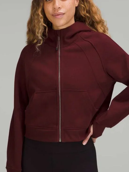Lululemon Scuba Red Merlot Oversized Half Zip Hoodie XS/S