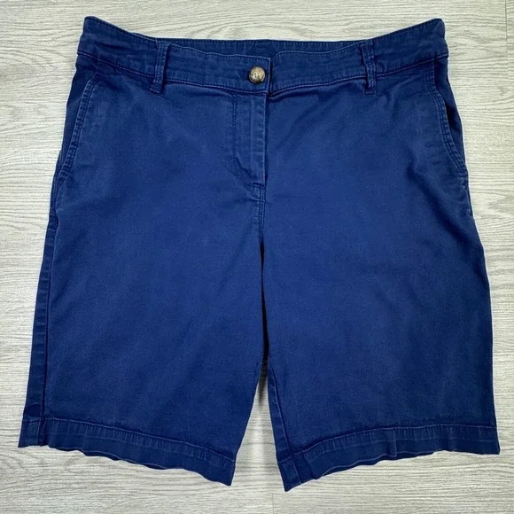 Tommy Bahama Women's Boracay Chino Shorts Island Navy 12 Cotton Stretch Pocket