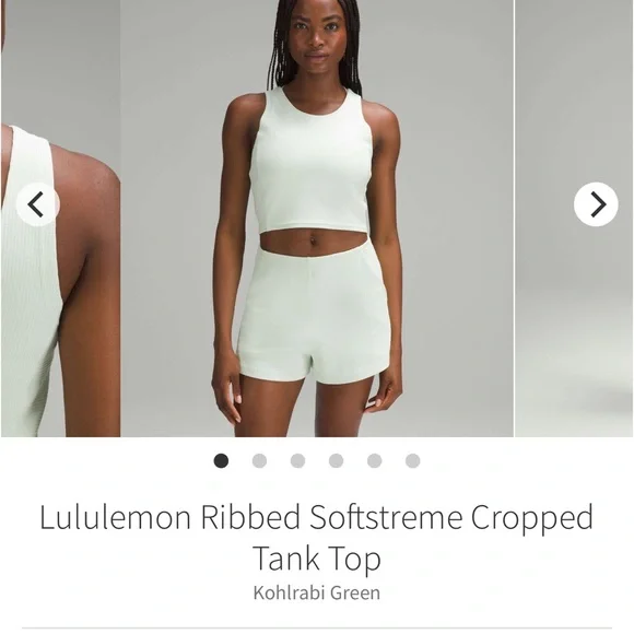 lululemon athletica Ribbed Softstreme Cropped Tank Top - Kohlrabi Green