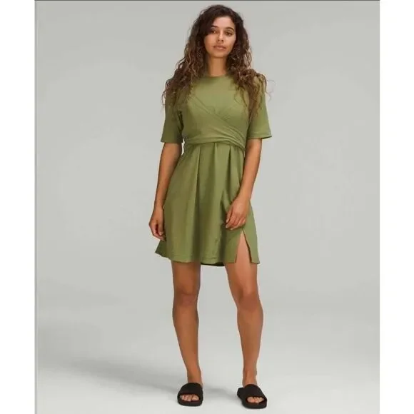 Lululemon Cotton Wrap Front T-shirt Dress Size 4