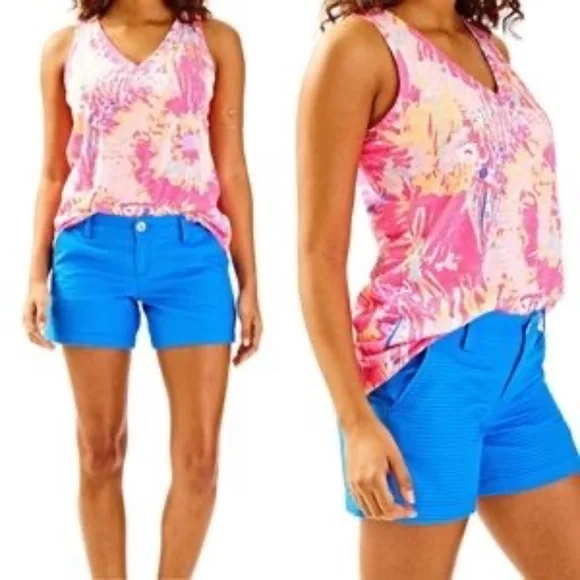 Lilly Pulitzer Callahan Textured Shorts Lapis Blue Size 10