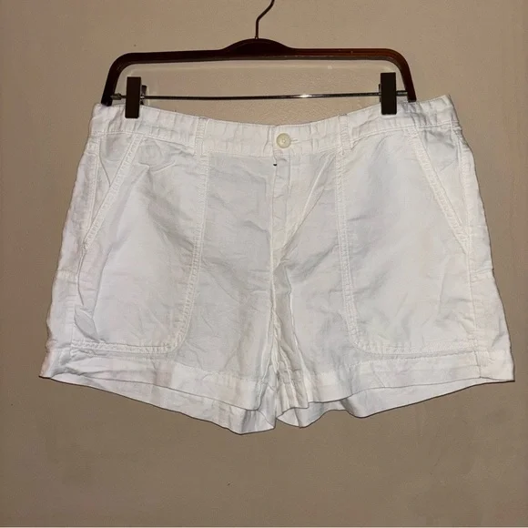GAP Women's White Linen Cotton Blend Shorts Size 6 Tall