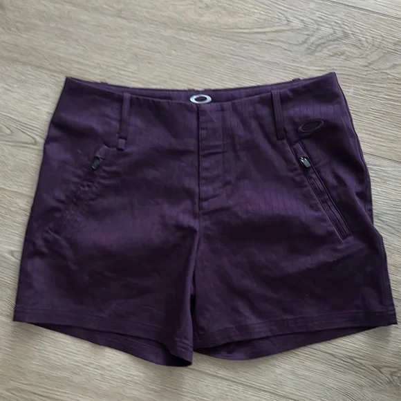 Oakley pinstripe purple golf tennis shorts (4)