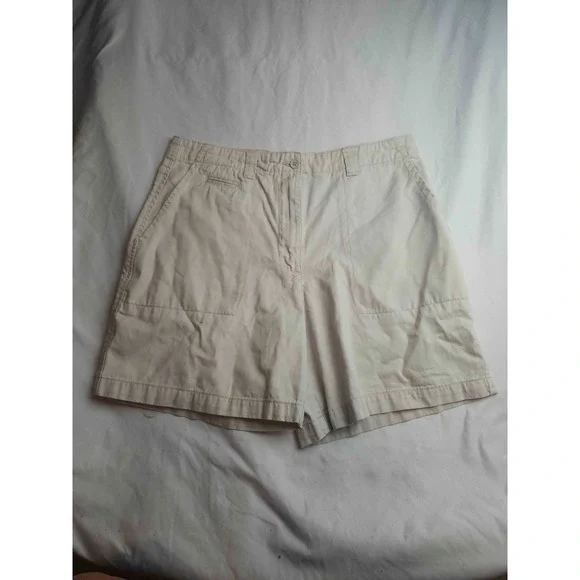 Vintage 90s Basic Editions Utility Shorts Women 14 Beige Preppy Gorpcore Utility