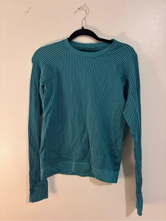 lululemon athletica Teal Ribbed Long Sleeve Crew