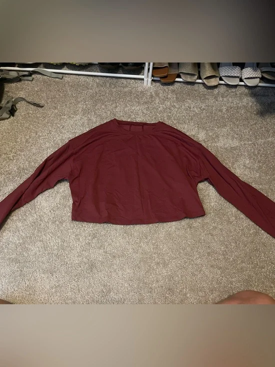Lululemon Women's Maroon Long-Sleeve Pullover Top
