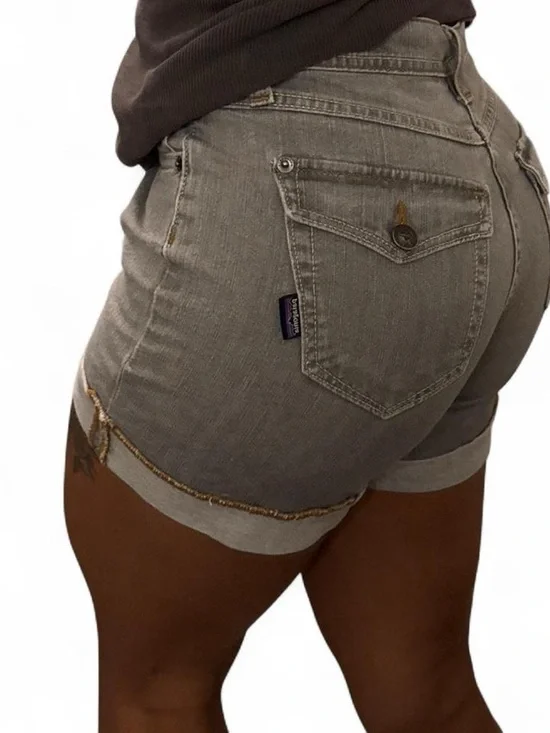 Patagonia Grey Rolled-Hem Denim Shorts
