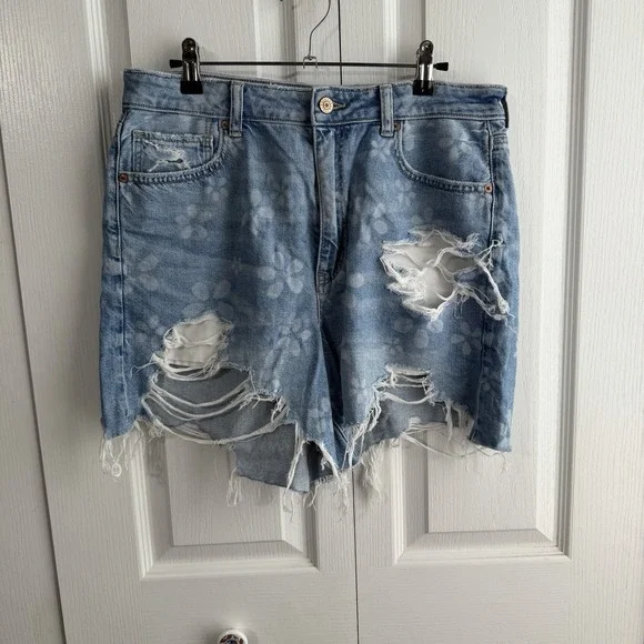 American Eagle Highest Rise Baggy Short Daisy‎ Print Women's Size 12 Beach Boho