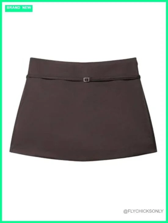 Dressy Casual Mini Skort with Built-in Shorts High Waisted Bodycon