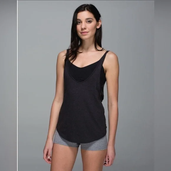 Lululemon Twist & Turn Tank Heathered Grey / Black 8