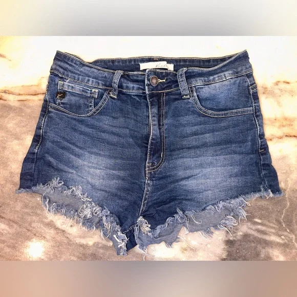 EUC Kancan Distressed Cutoff Denim Blue Women's‎ Shorts Size 9/28