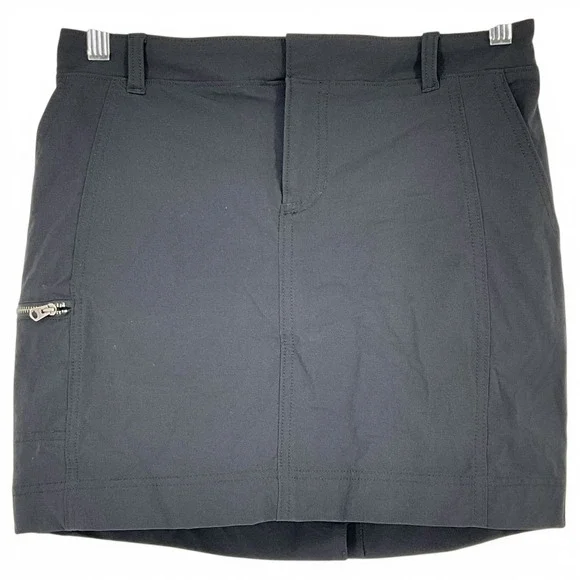 Athleta Womens Black Active Skort Size 4 Cargo Zip Pocket Hiking Golf Mini Skirt